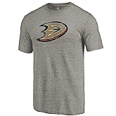 Men's Anaheim Ducks Distressed Team Logo Tri Blend T-Shirt Ash FengYun,baseball caps,new era cap wholesale,wholesale hats